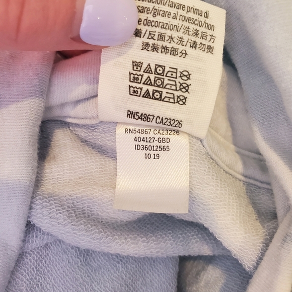 PINK Victoria's Secret Oversized Blue Tie Dye Turtleneck Sweatshirt EUC - Picture 11 of 16